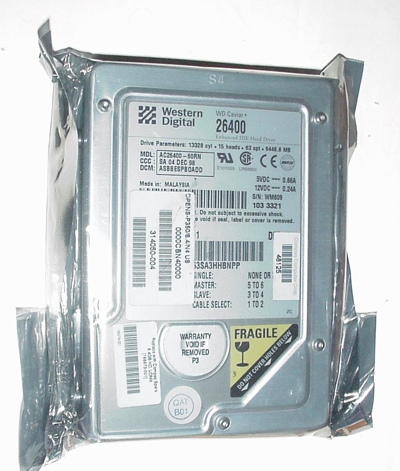 Western Digital AC26400 6400MB IDE Hard Drive